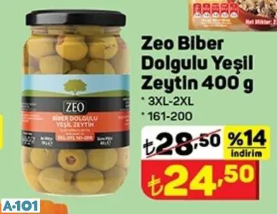 ZEO BİBER DOLGULU YEŞİL ZEYTİN